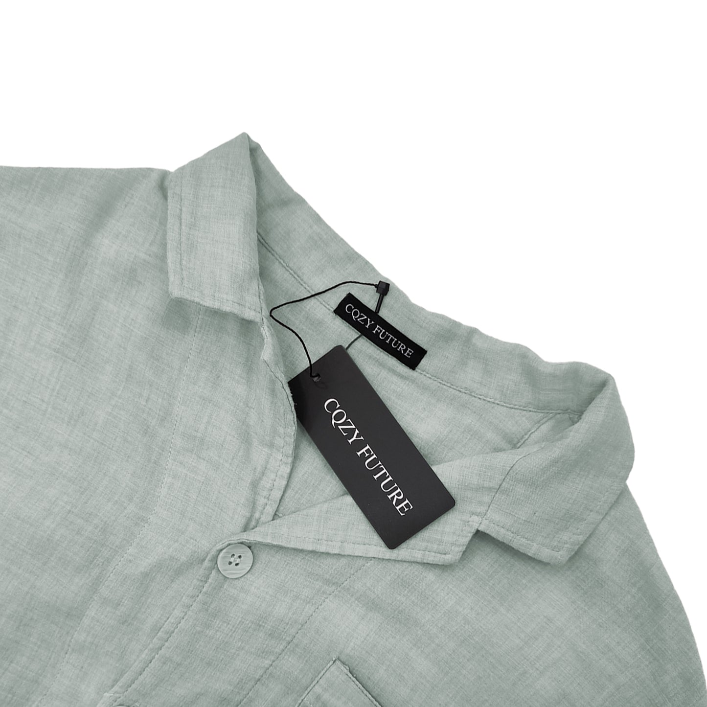 CQZY FUTURE Men’ s Long Sleeve Pajama Set Cotton Soft & Breathable Sleepwear, Button-Up Top Elastic&Waist Pants, Comfortable Loungewear for Home