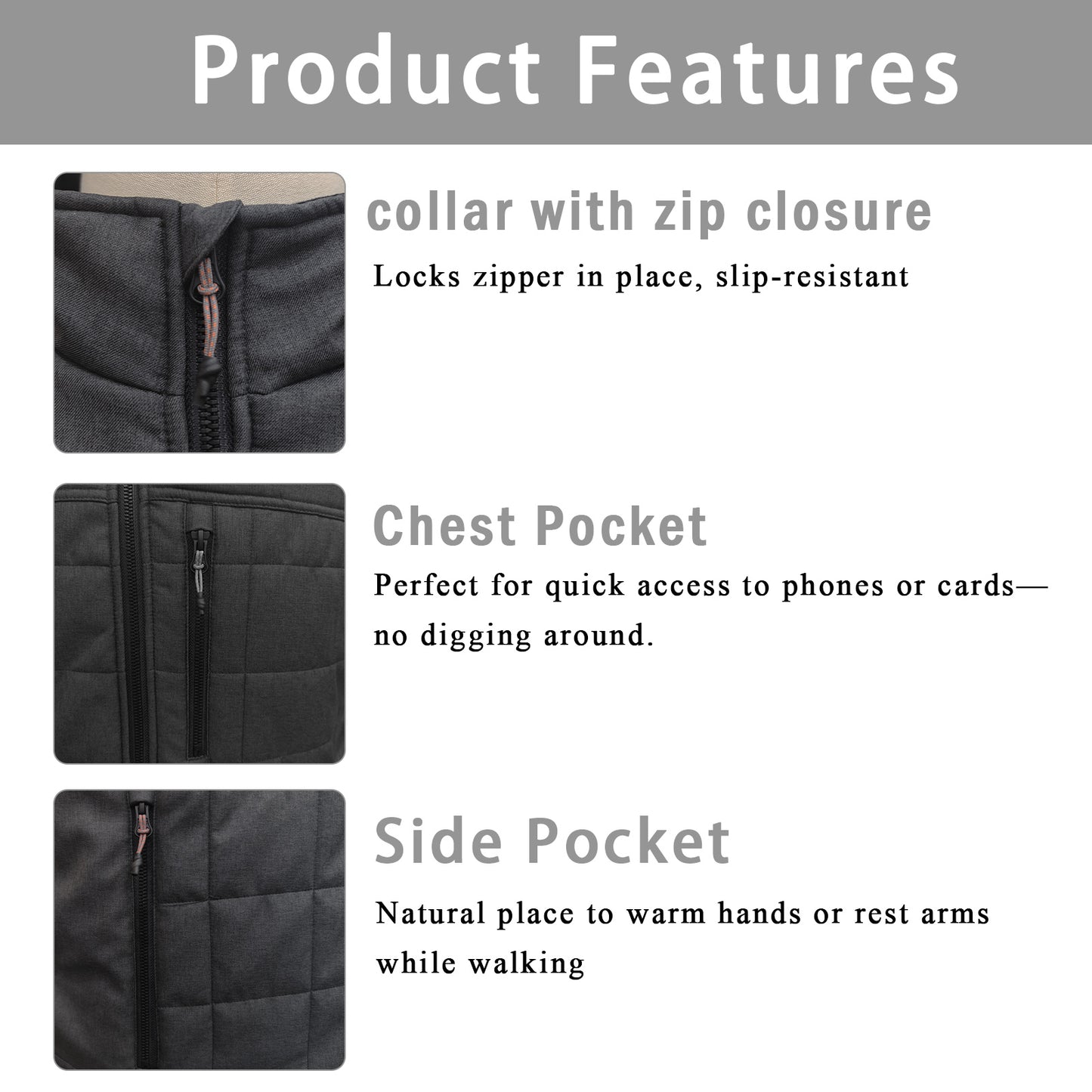 Fluidefashion Men’ s Lightweight Puffer Vest, Fleece Lined Outwear Softshell Windproof Sleeveless Warm Jacket Vest Ideal for Golf Hiking Outdoor Activities