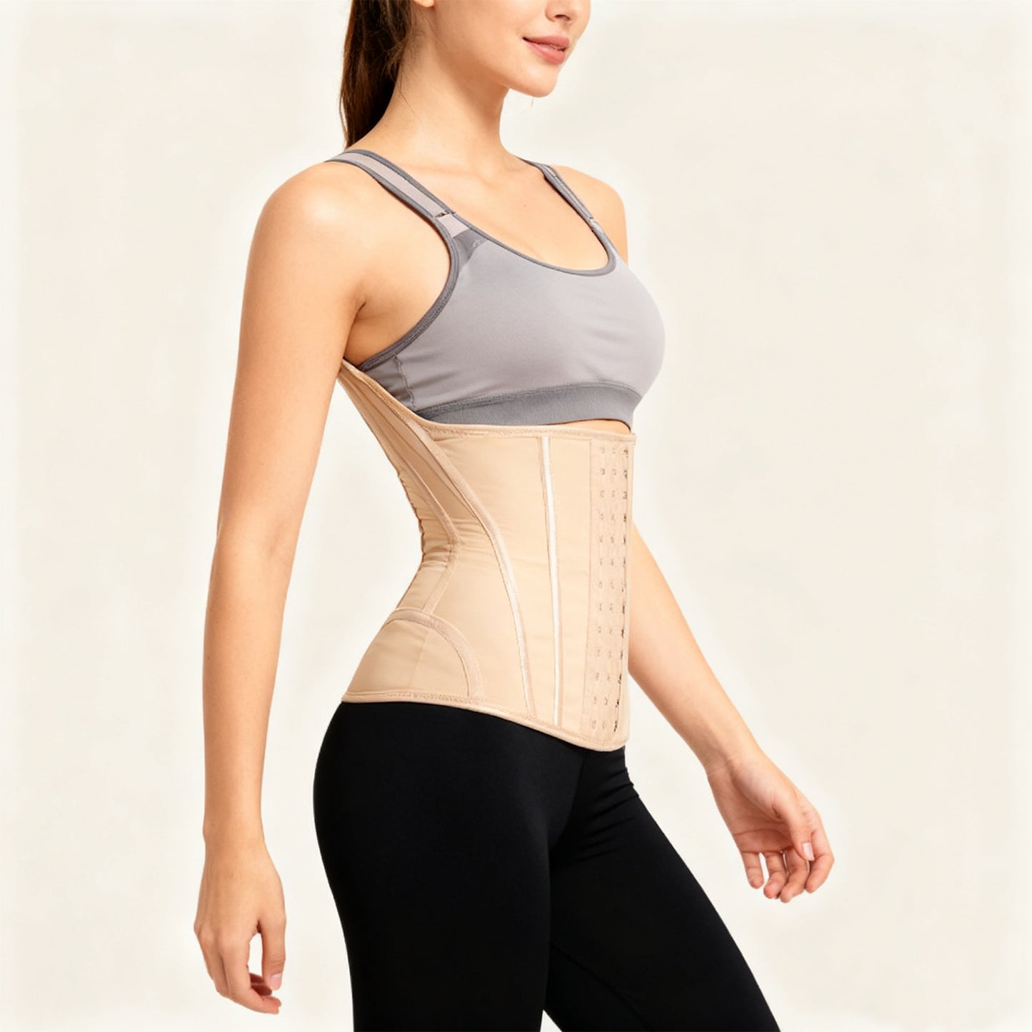 Fluidefashion Waist Trainer Corset for Women Tummy Control Corset Breathable Steel Body Shaper with Hooks